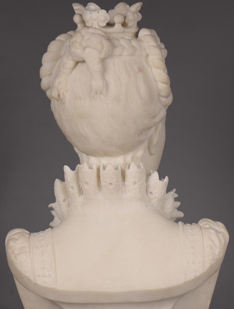 FAURE DE BROUSSÉ, Bust of a woman in Renaissance costume in statuary marble 1