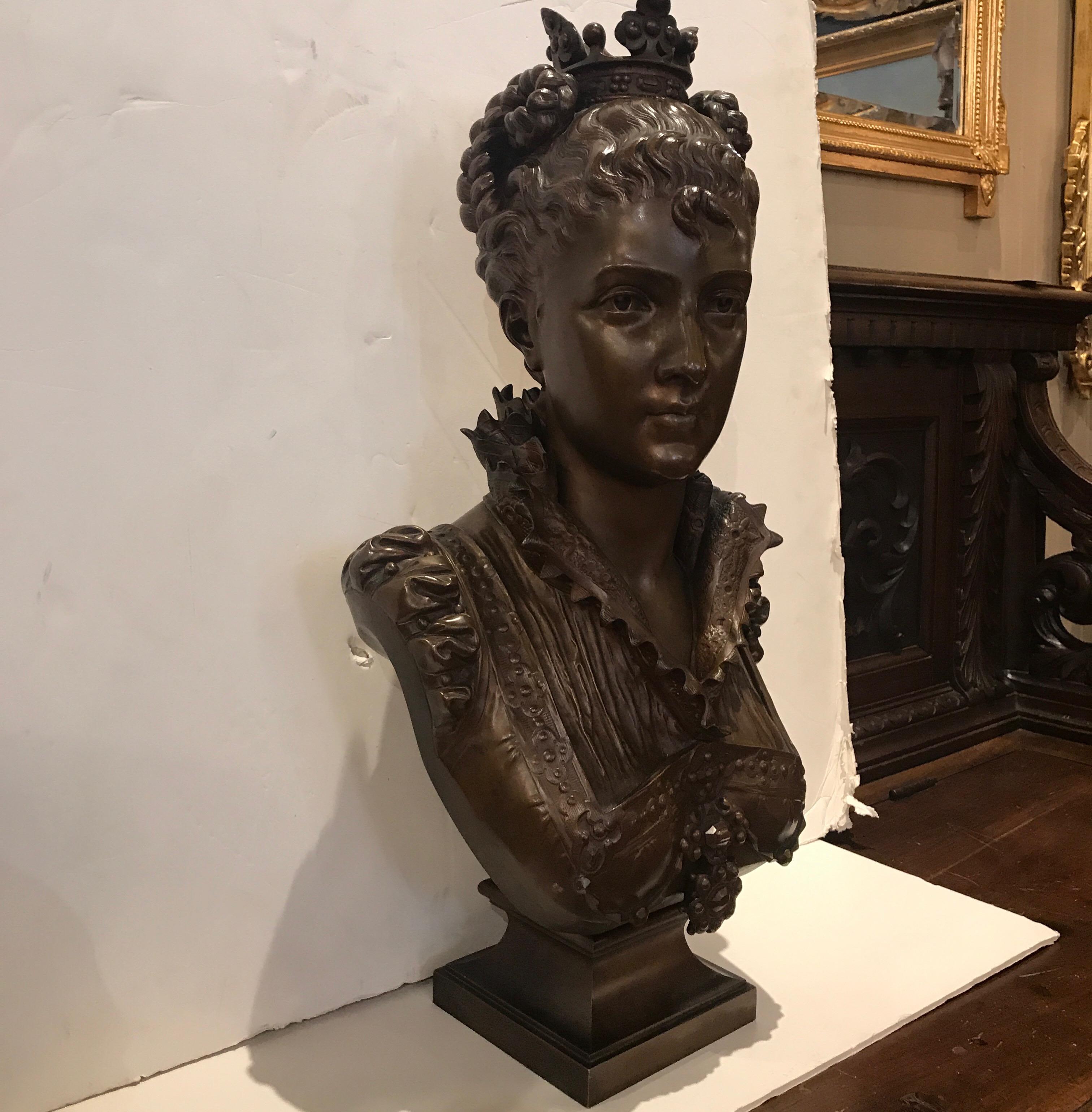 French Faure De Brouysse Bronze Bust, France, 19th Century For Sale