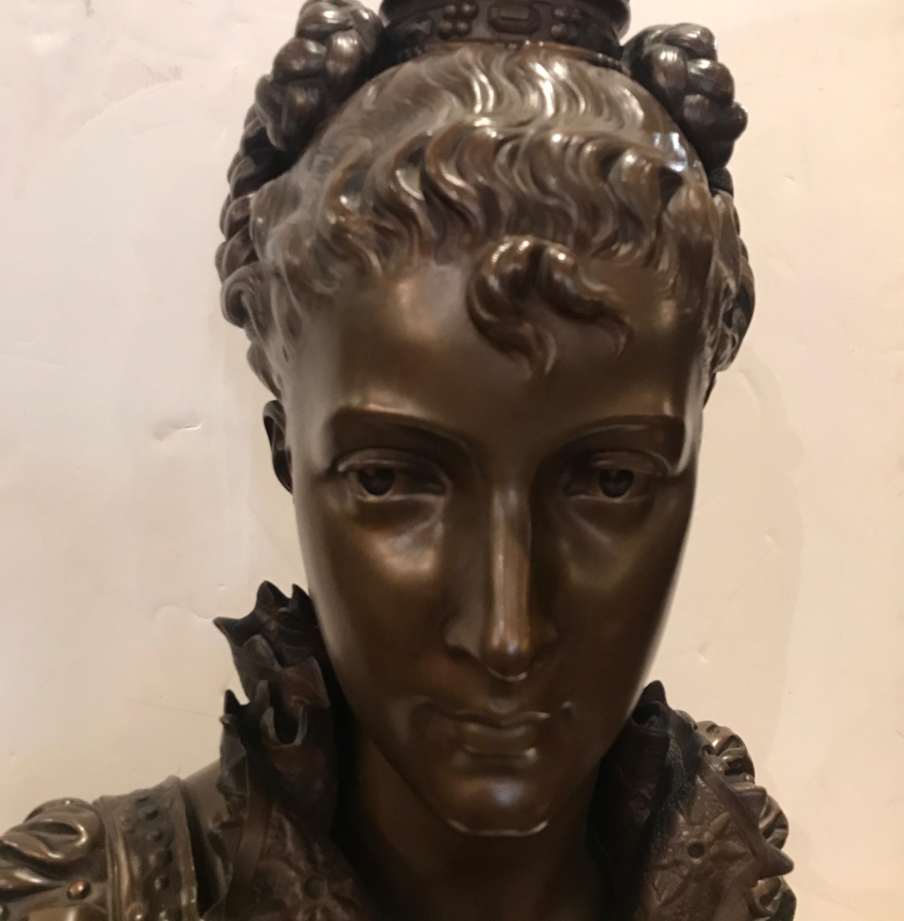 Faure De Brouysse Bronze Bust, France, 19th Century In Excellent Condition For Sale In Lambertville, NJ