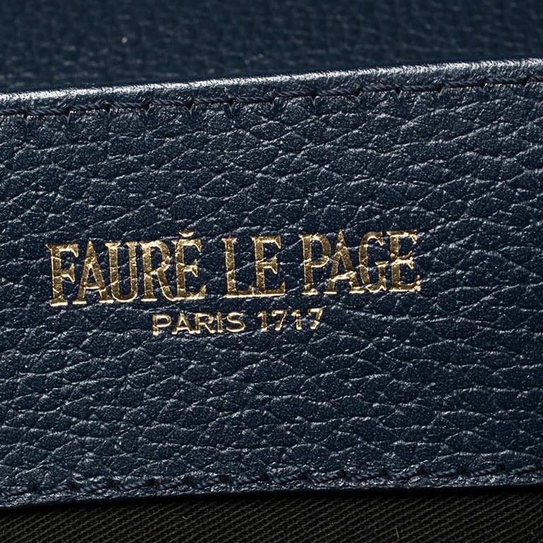 Faure Le Page Blue Coated Canvas and Leather Express 36 Messenger Bag
