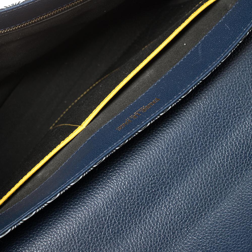  Faure Le Page Sac messager Express 36 en toile enduite bleue et cuir Pour hommes 