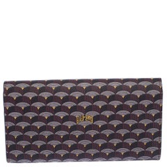 Faure Le Page Burgundy Coated Canvas Continental Wallet