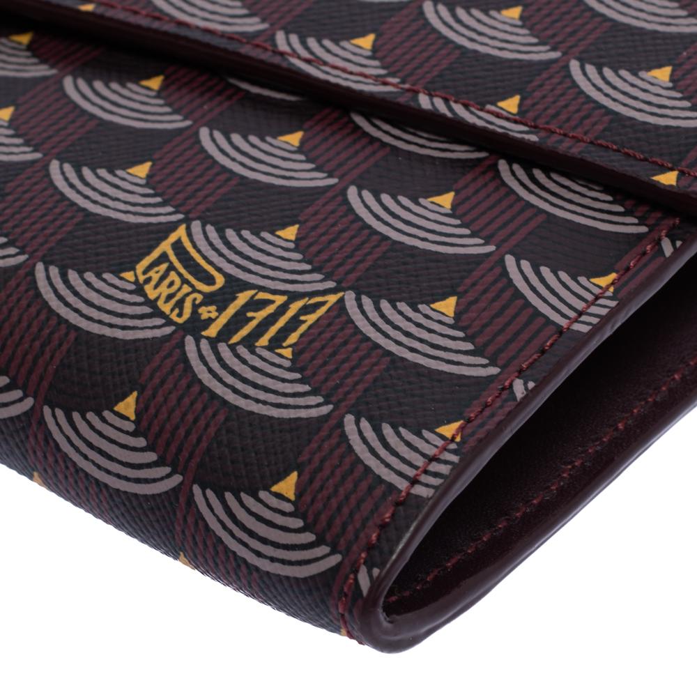 Black Faure Le Page Burgundy Coated Canvas Continental Wallet