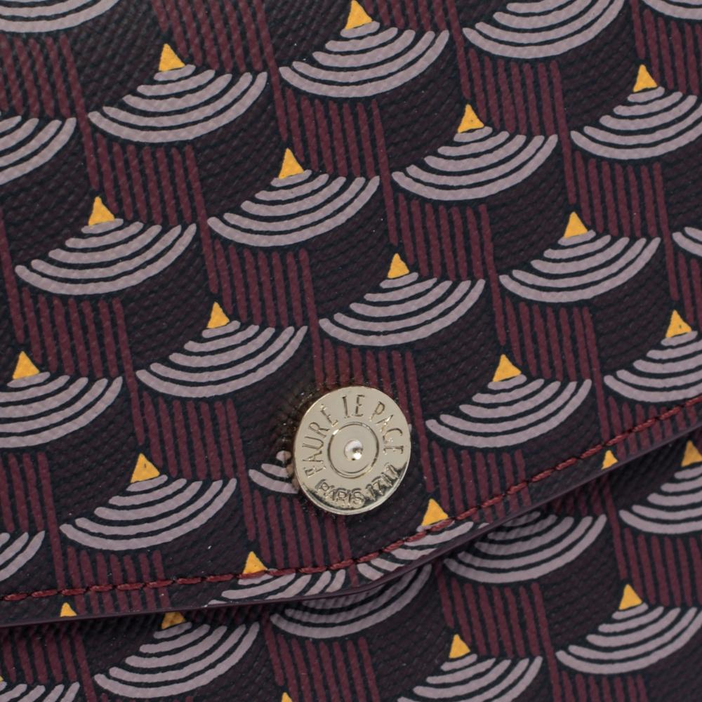 Women's Faure Le Page Burgundy Coated Canvas Continental Wallet