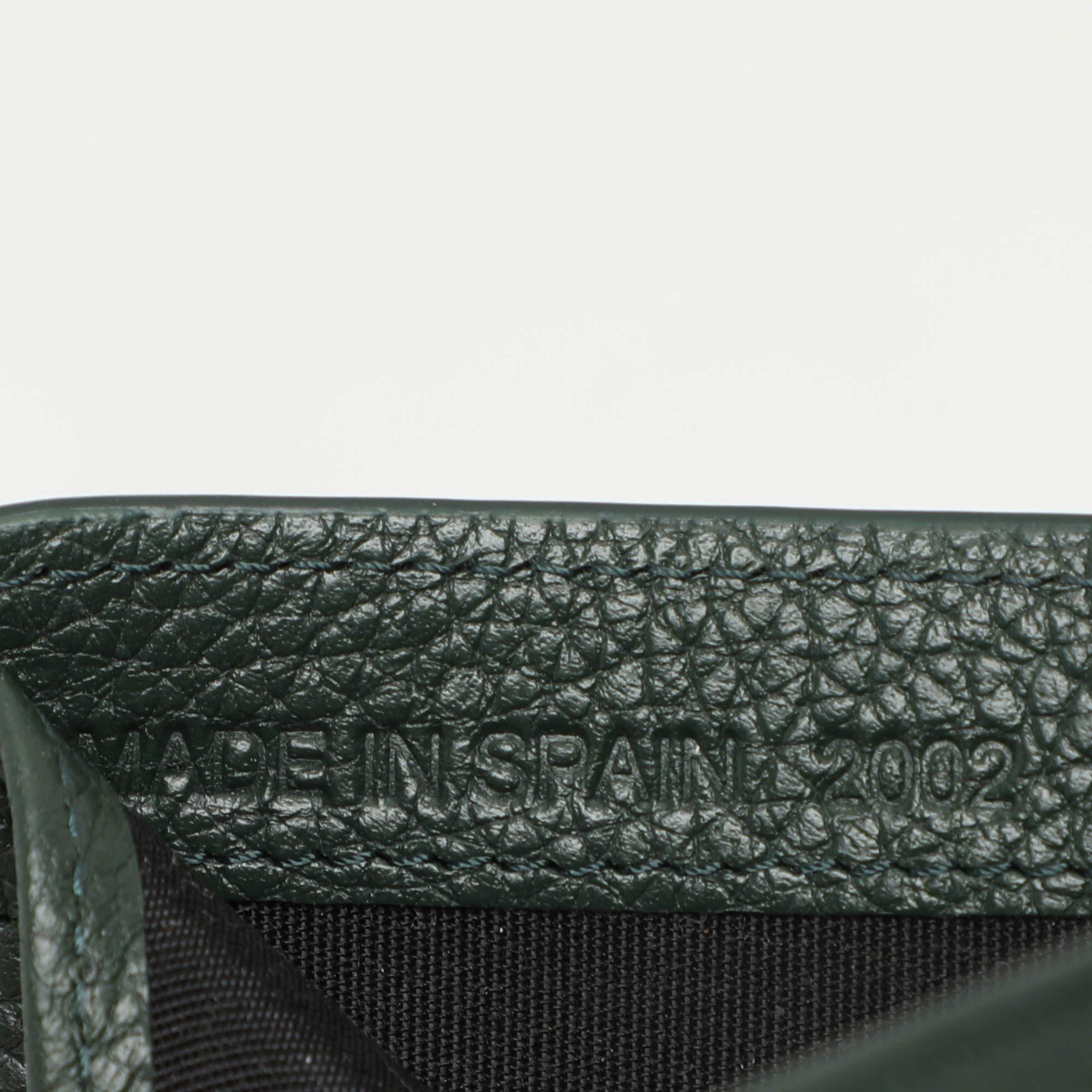 Women's Faure Le Page Green Coated Canvas and Leather Bifold Card Case