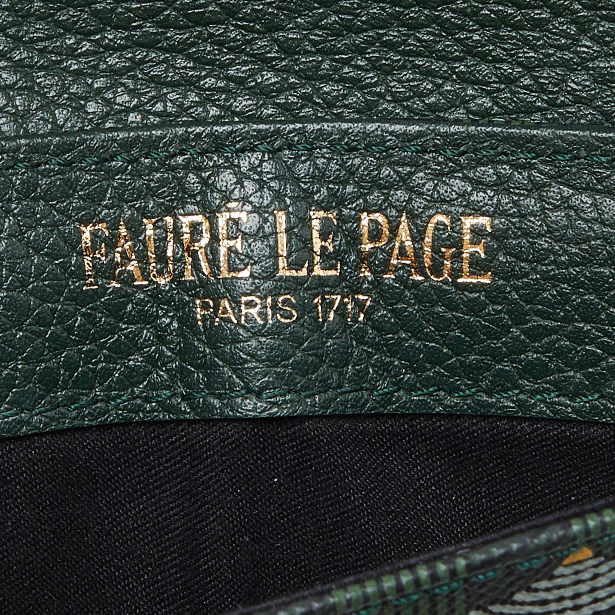 Faure Le Page Green Coated Canvas and Leather Caliber 18 Wristlet Pouch For Sale 6