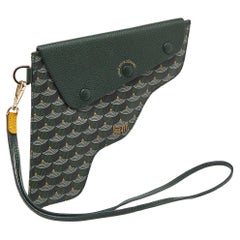 Faure Le Page Green Coated Canvas and Leather Caliber 18 Wristlet Pouch