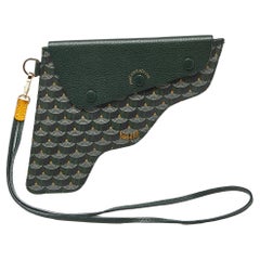 Faure Le Page Green Coated Canvas and Leather Caliber 18 Wristlet Pouch