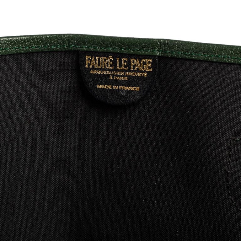 Faure Le page Green Coated Canvas Daily Battle 37 Tote Faure Le Page