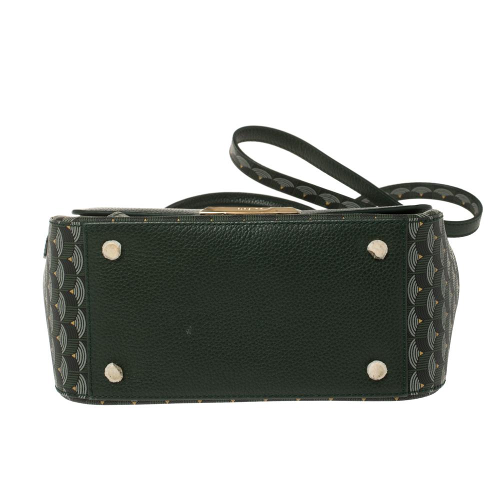 Faure Le Page Green Coated Canvas and Leather Ivresse Parade Crossbody Bag 2