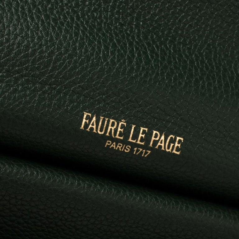 Faure Le Page Green Coated Canvas Parade Top Handle Bag at 1stDibs