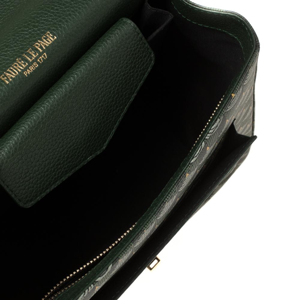 Faure Le Page Green Coated Canvas and Leather Ivresse Parade Crossbody Bag 5