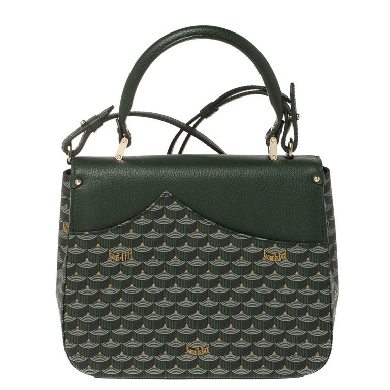Faure Le Page Green Coated Canvas and Leather Ivresse Parade Crossbody Bag  at 1stDibs