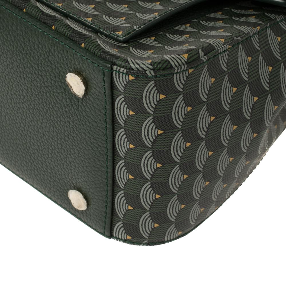 Women's or Men's Faure Le Page Green Coated Canvas and Leather Ivresse Parade Crossbody Bag