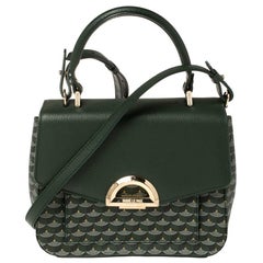 Faure Le Page Green Coated Canvas and Leather Ivresse Parade Crossbody Bag