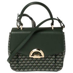 Faure Le Page Grünes beschichtetes Segeltuch und Leder Ivresse Parade Crossbody Bag