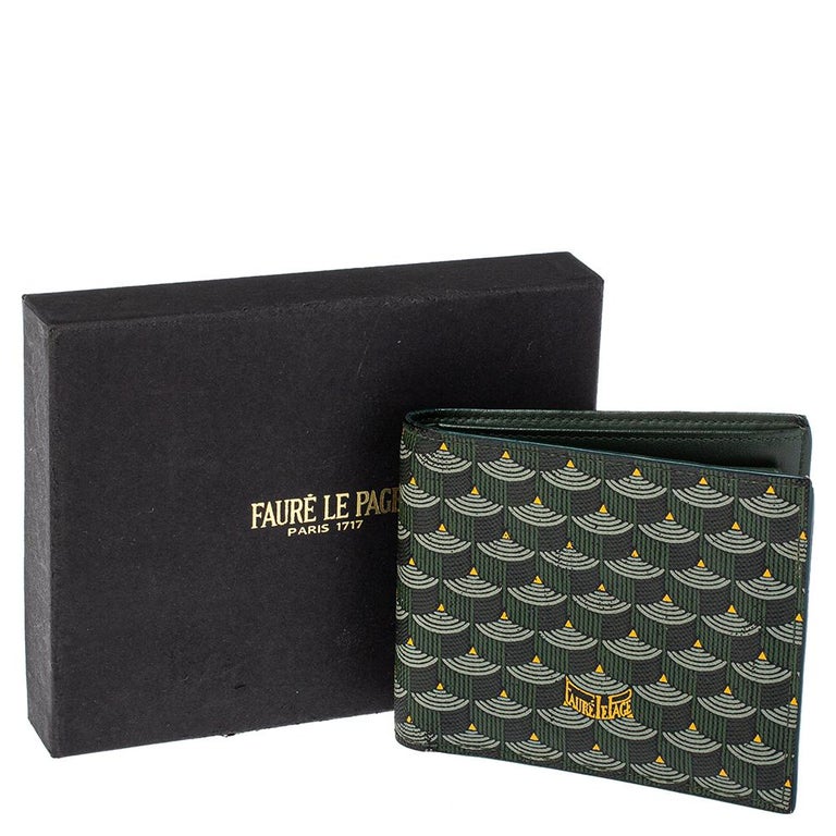 Faure Le Page Green Coated Canvas Bifold Wallet at 1stDibs  faure le page  wallet, faure le page cigar case, faure le page card case