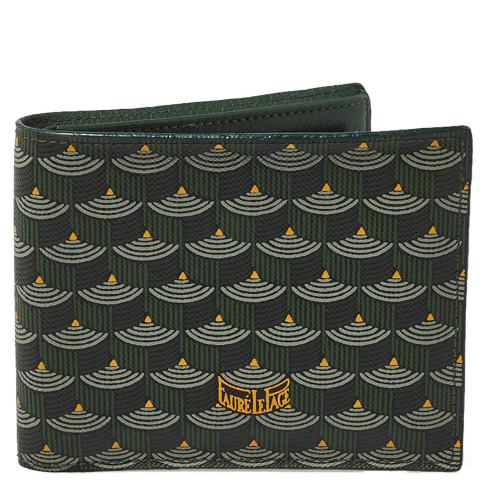 Faure Le Page Green Coated Canvas Bifold Wallet at 1stDibs | faure wallet