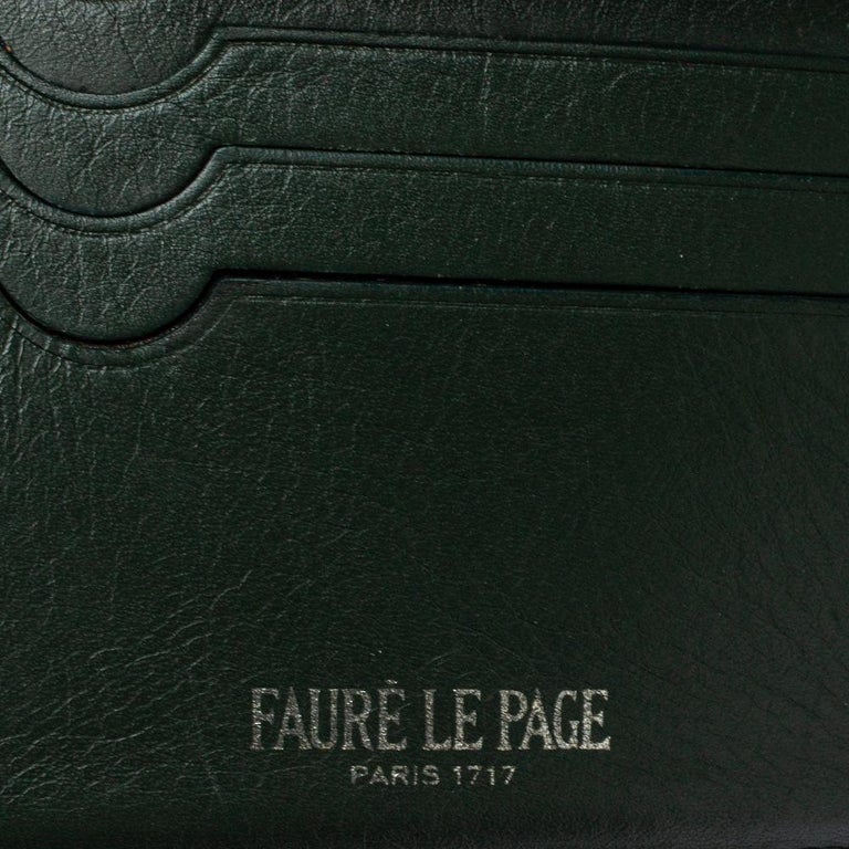 NWT Faure Le Page Paris Blue Yellow 6CC Bifold Wallet Leather Men's  AUTHENTIC