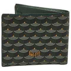 Faure Le Page Grün beschichtetes Segeltuch Bifold Wallet