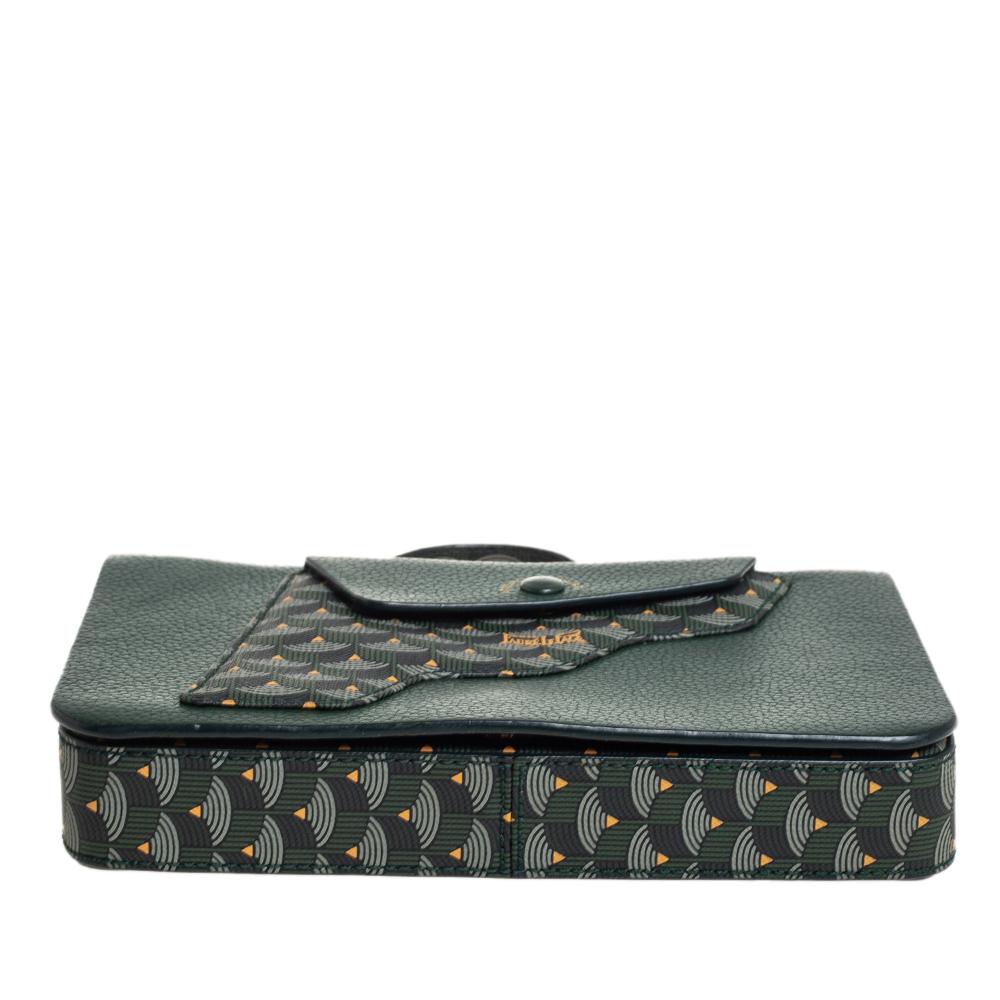 Fauré Le Page Grünes Leder Calibre 21 Top Handle Tasche 7