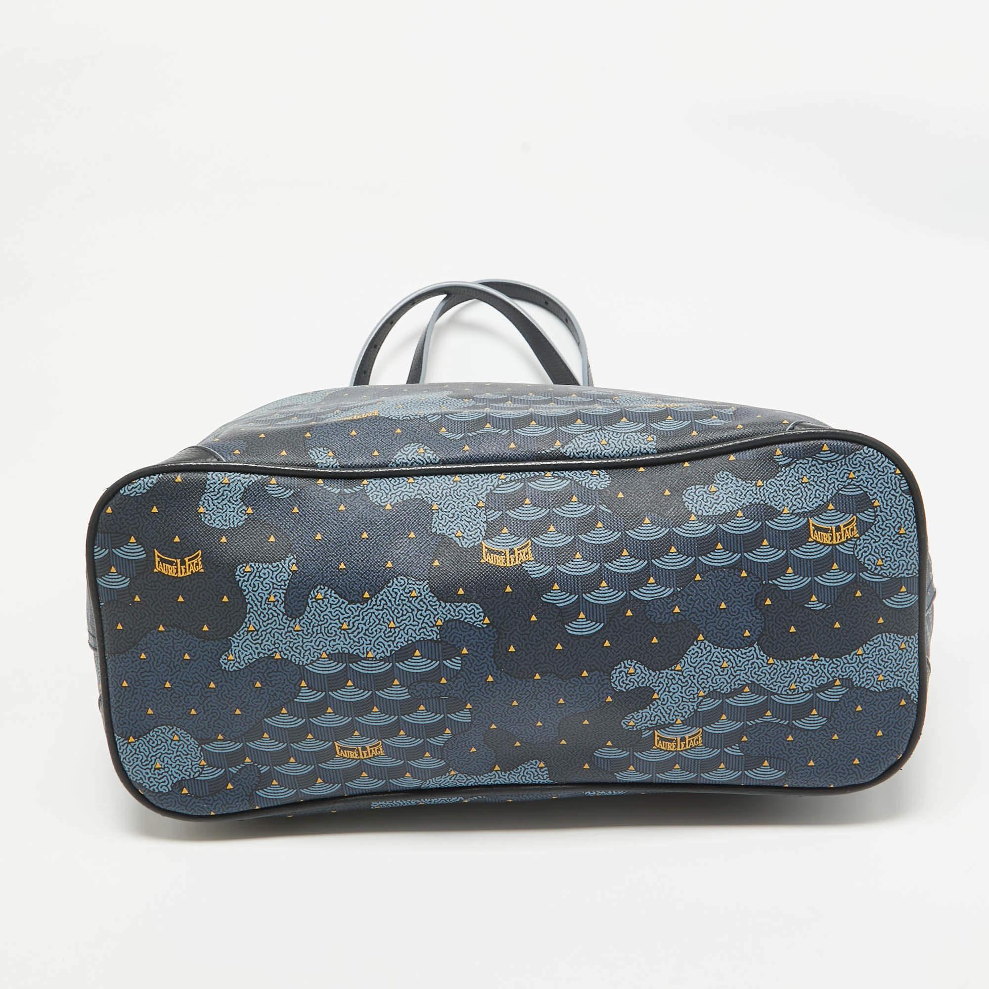 Faure Le Page Navy Blue Coated Canvas Daily Battle 35 Tote 1