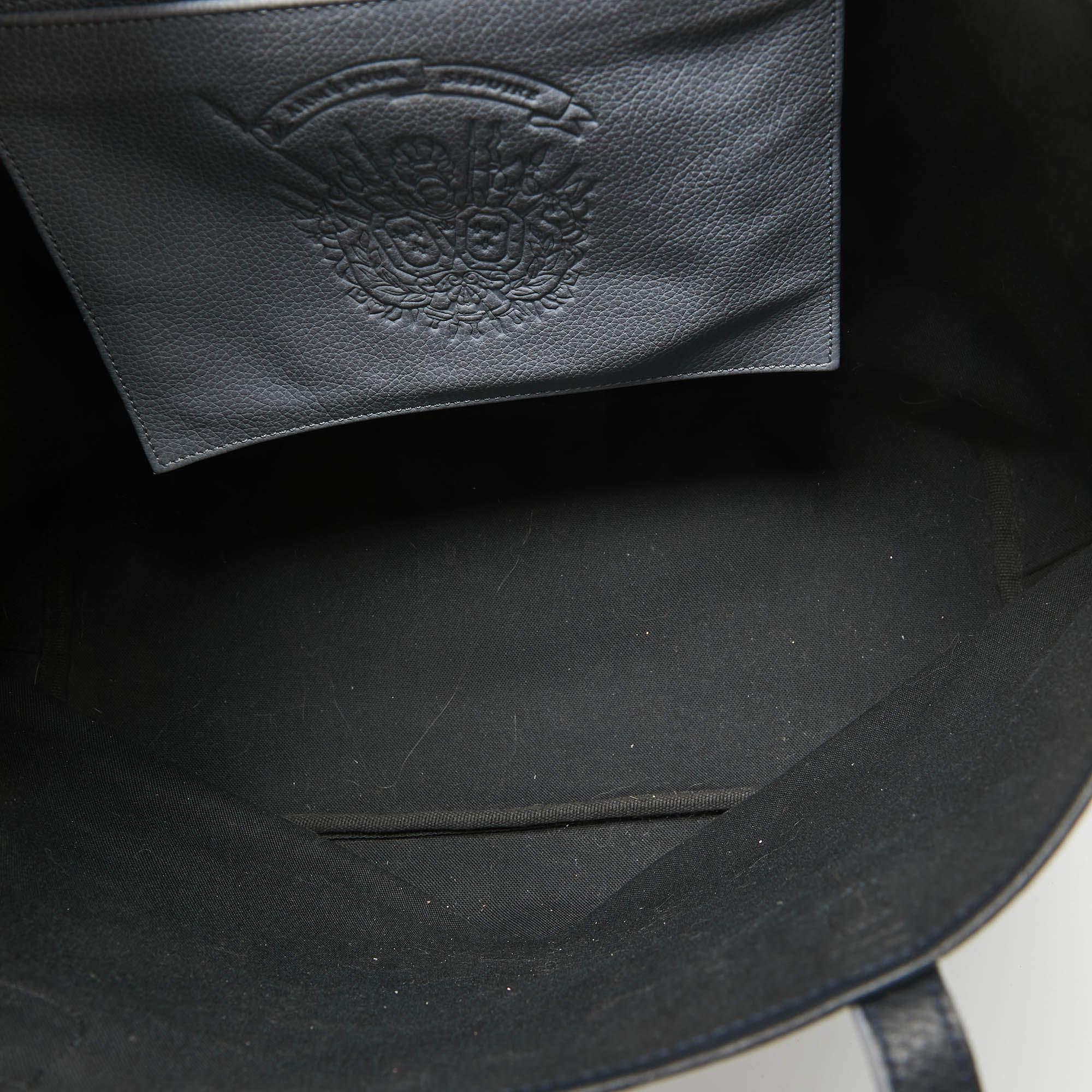Faure Le Page Navy Blue Coated Canvas Daily Battle 35 Tote 2