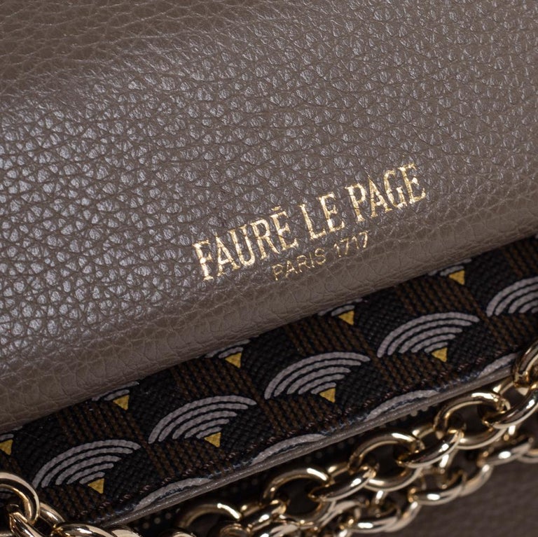 Faure Le Page Olive Green Leather and Coated Canvas Calibre 27 Top Handle  Bag at 1stDibs