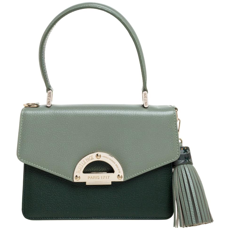 Faure Le Page Two Tone Leather Parade 19 Top Handle Bag at 1stDibs