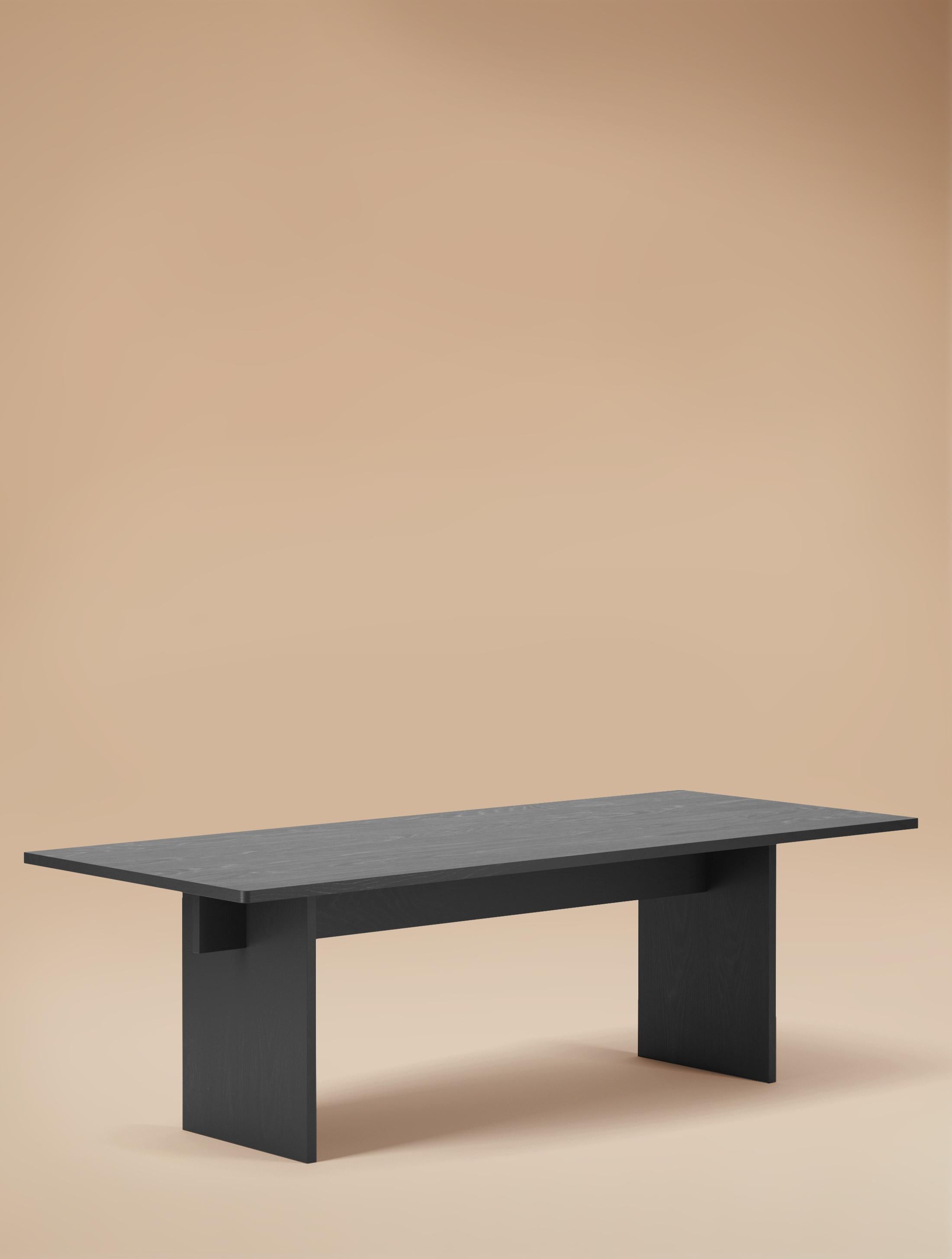 South African 6 Seater Faure Table Handcrafted in Blackened Oiled Oak by Lemon