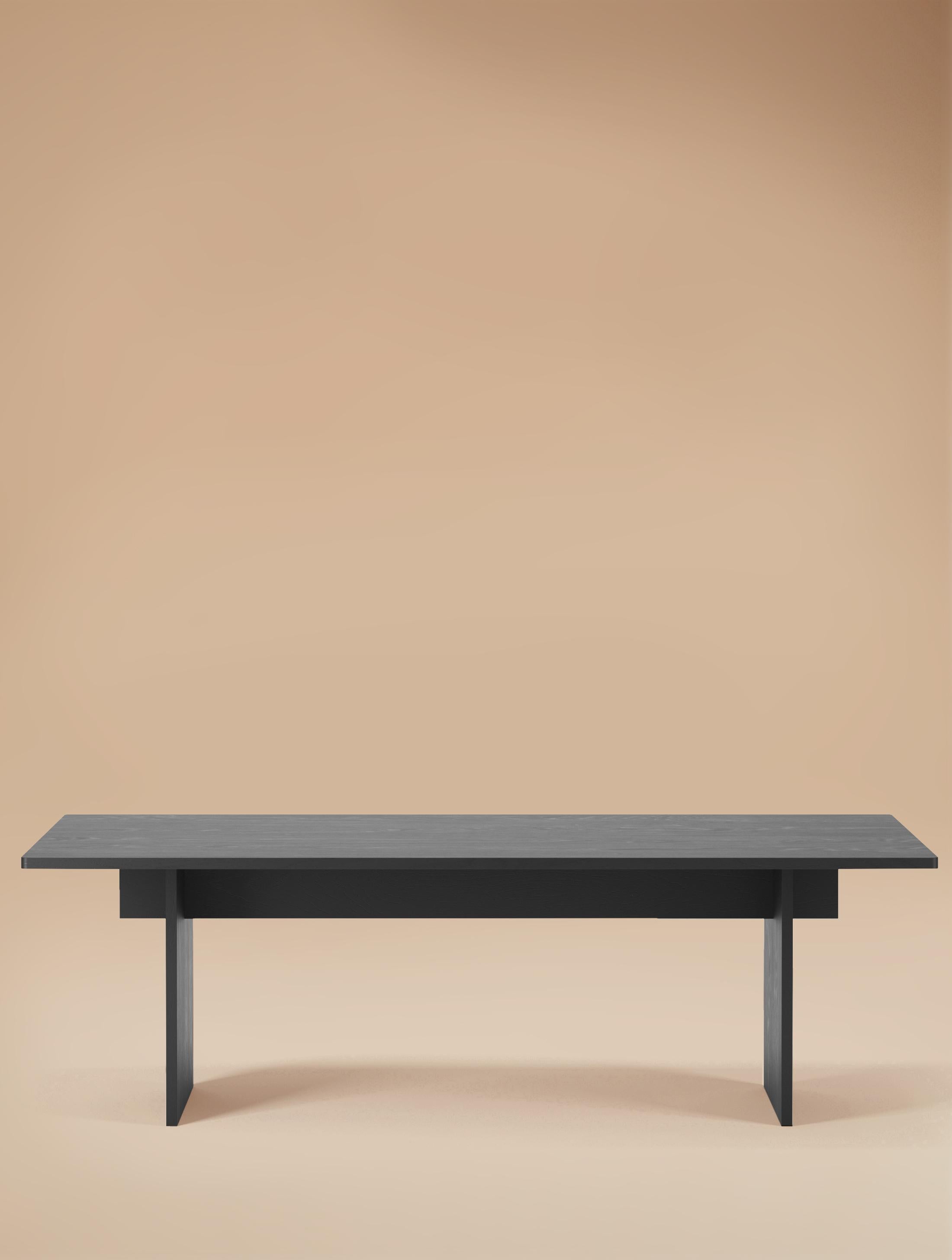 6 Seater Faure Table Handcrafted in Blackened Oiled Oak by Lemon In New Condition In Amsterdam, NL