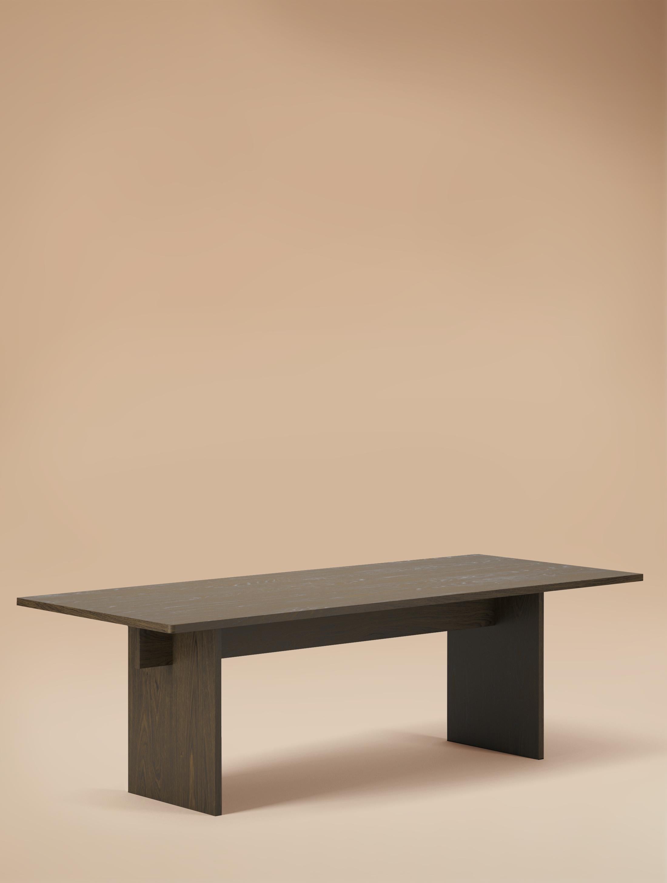 Contemporary 6 Seater Faure Table Handcrafted in Blackened Oiled Oak by Lemon