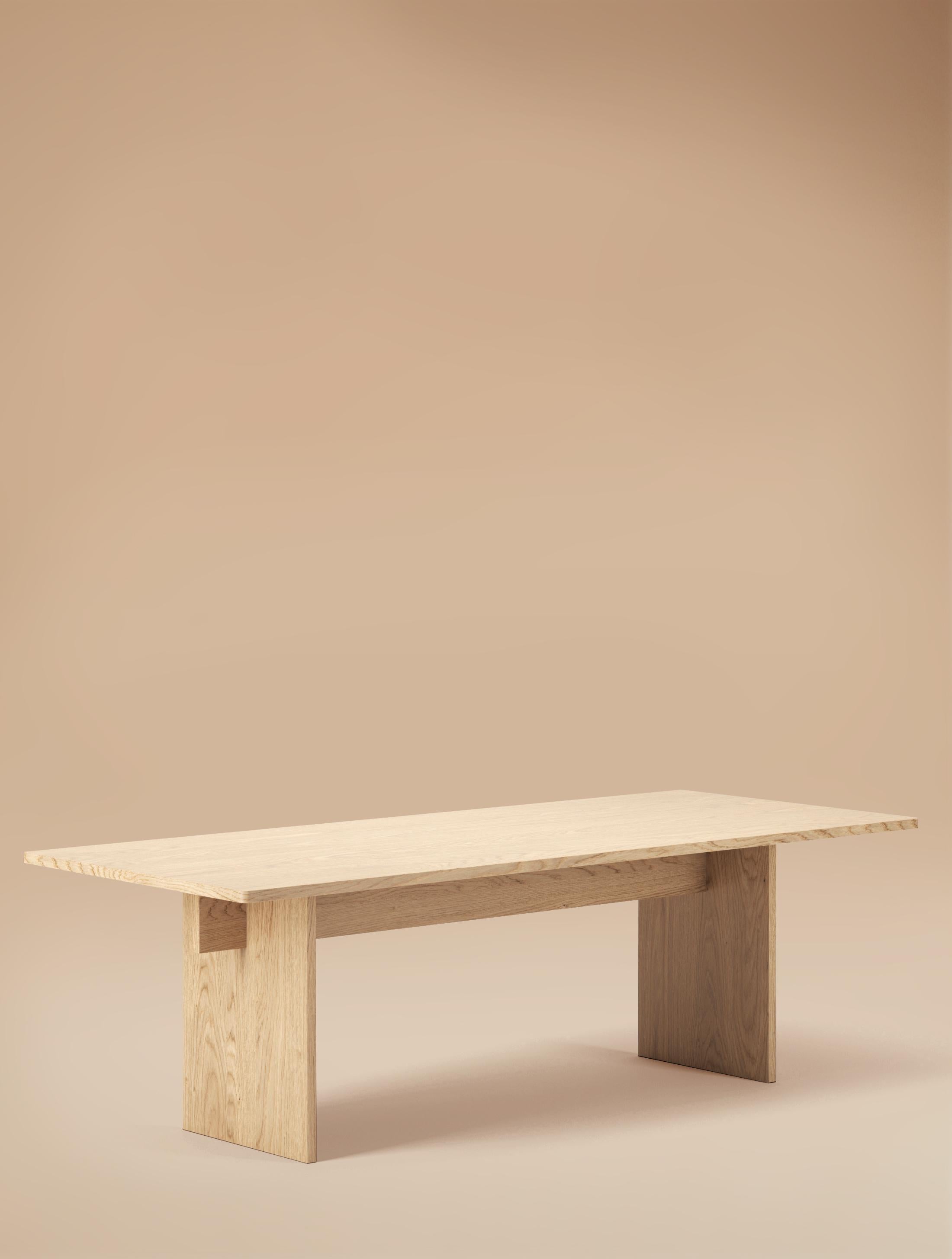 Contemporary 8 Seater Faure Table Handcrafted in Charcoal Oiled Oak by Kevin Frankental 