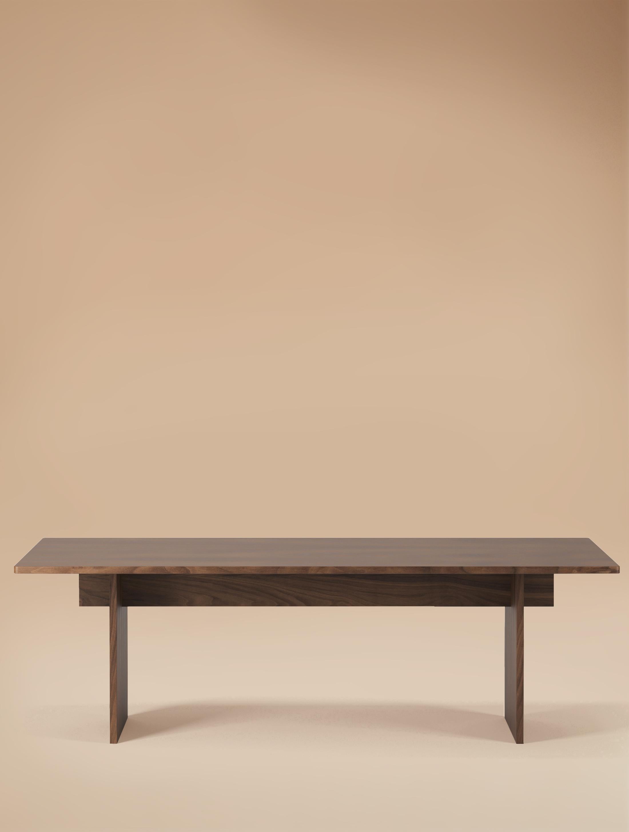 Minimalist 6 Seater Faure Dining Table Handcrafted in Walnut by Kevin Frankental