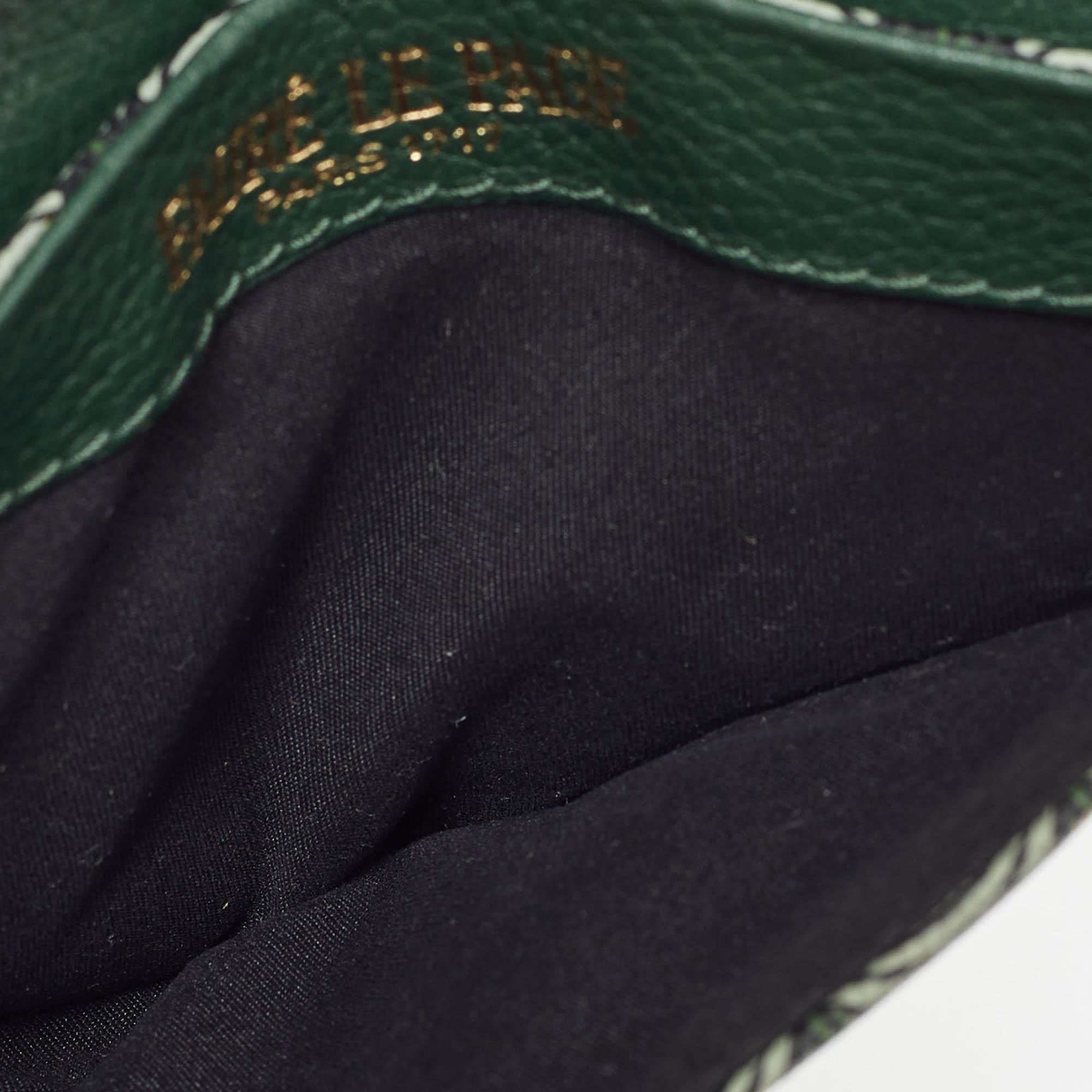 Fauré Le Page Green Coated Canvas and Leather Calibre 18 Pouch 2