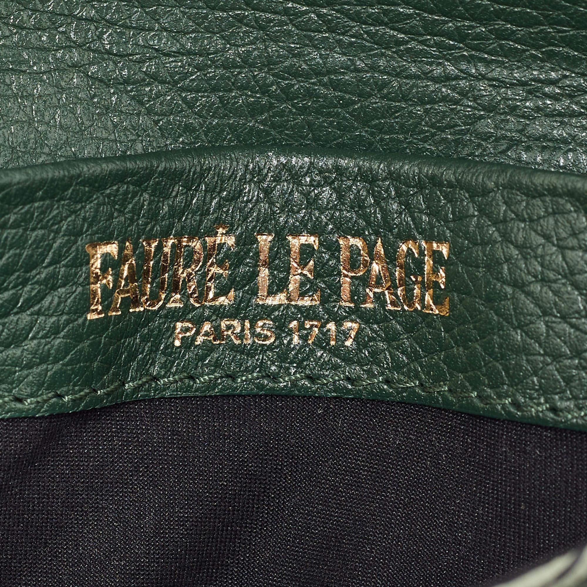 Fauré Le Page Green Coated Canvas and Leather Calibre 18 Pouch 3