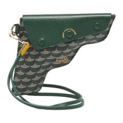 Faur&eacute; Le Page Green Coated Canvas and Leather Calibre 18 Pouch