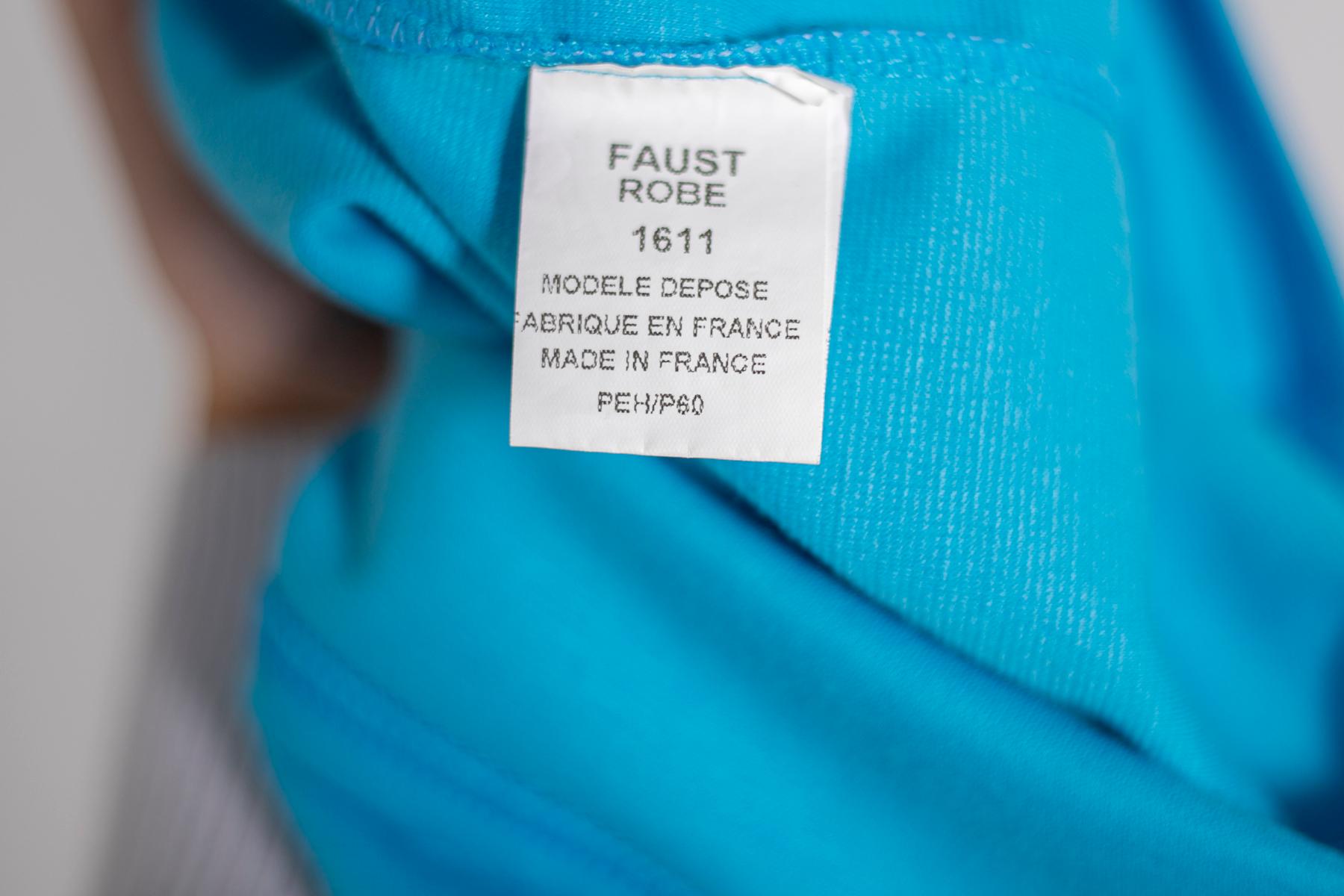 Faust Elegant Little Turquoise Dress with Ruffles For Sale 8