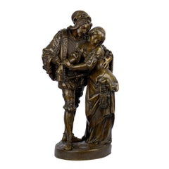 Faust Et Marguerite Antique French Bronze Sculpture by Deniére, circa 1860s