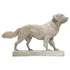 "Faust, Terre-neuve dog", plaster statuette, by F.C. Millet, France, circa 1880