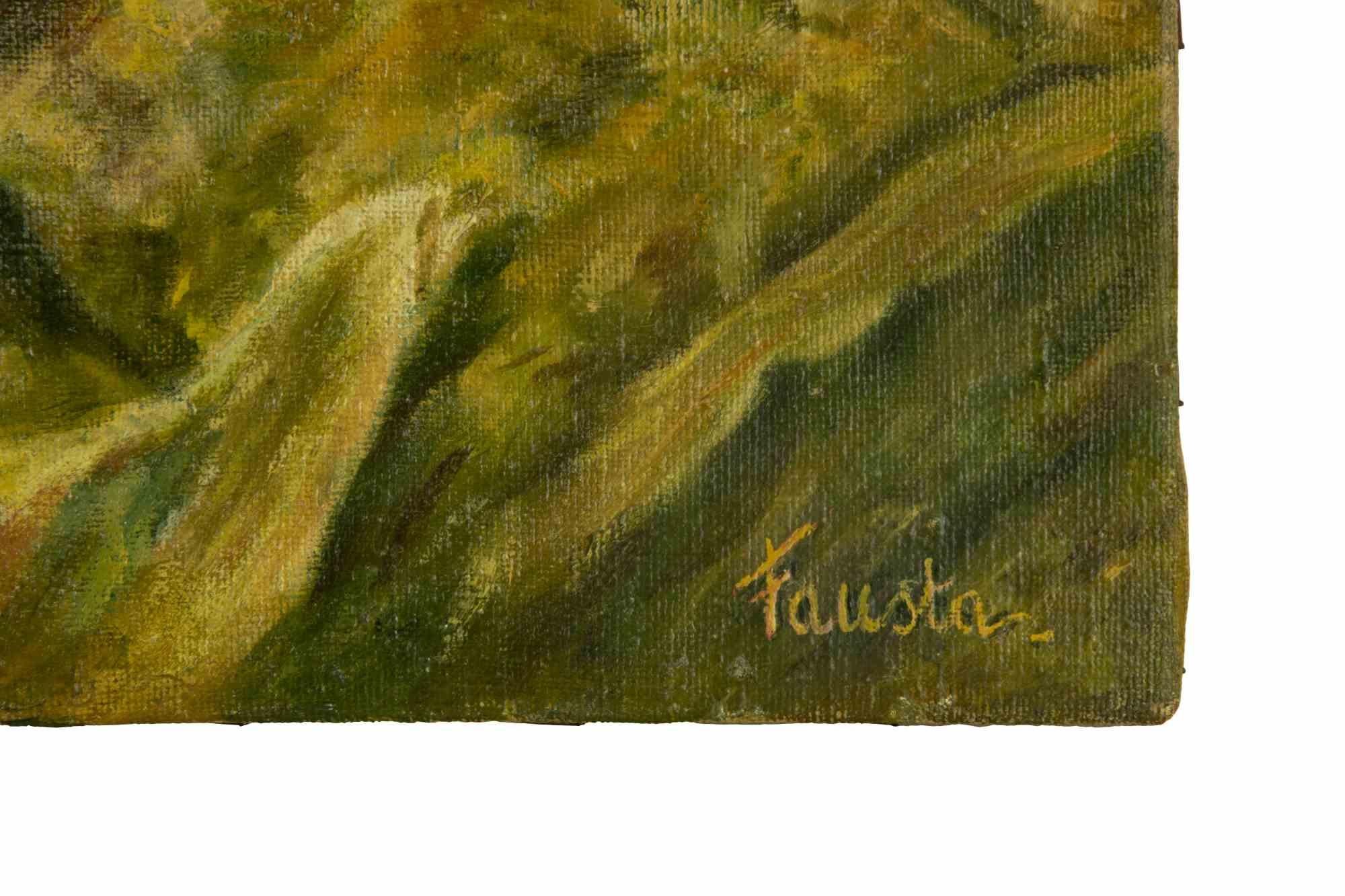 Berglandschaft mit Hund – Gemälde von Fausta Settimj – frühes 20. Jahrhundert im Angebot 2