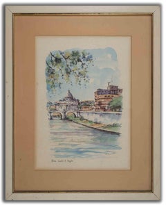 Castel Sant'Angelo - Offset Print by Fausto Battelli - Mid-20th Century