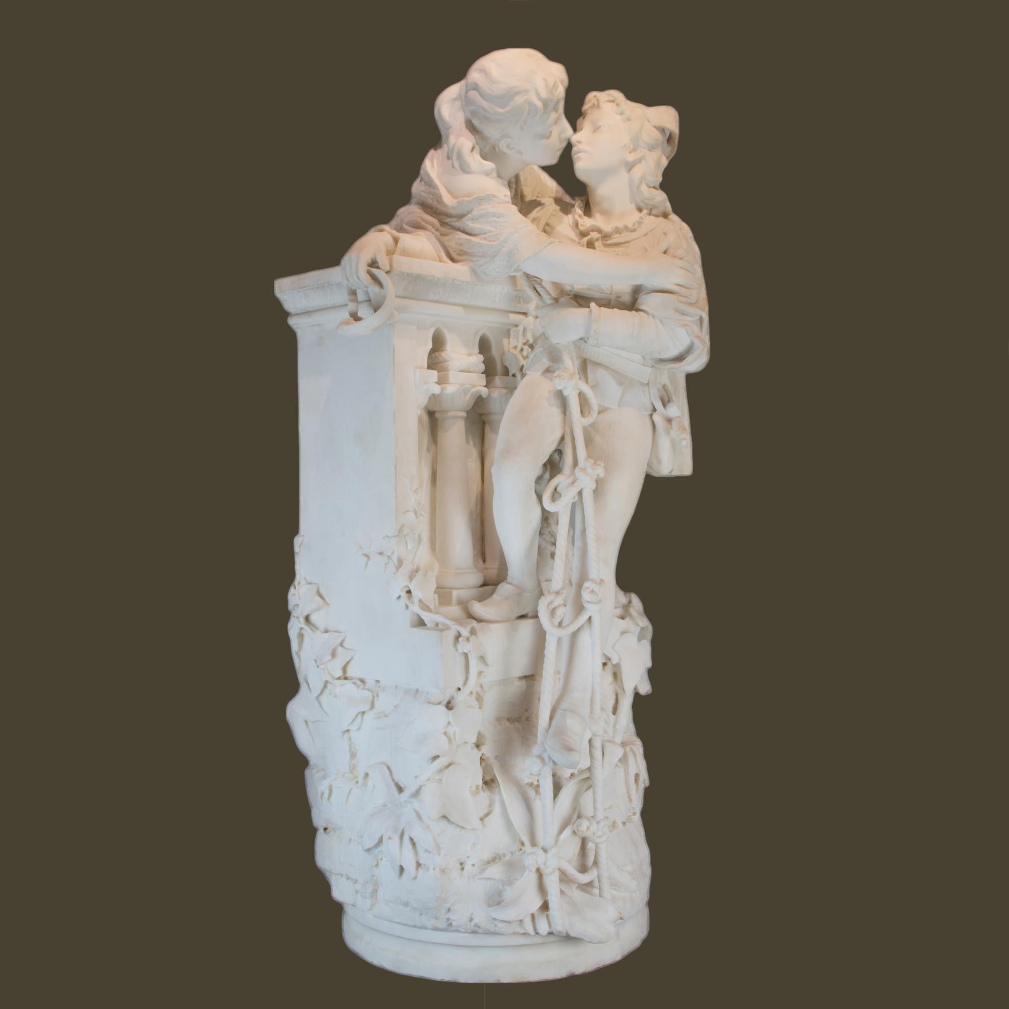 Fausto Biggi  Romeo y Julieta   Escultura italiana de mármol . en venta 1