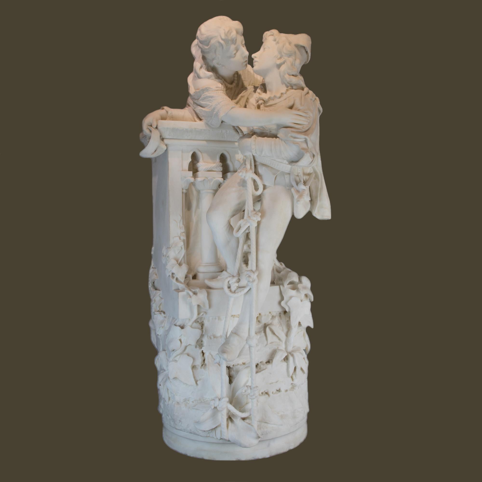 Fausto Biggi  Romeo y Julieta   Escultura italiana de mármol . en venta 2