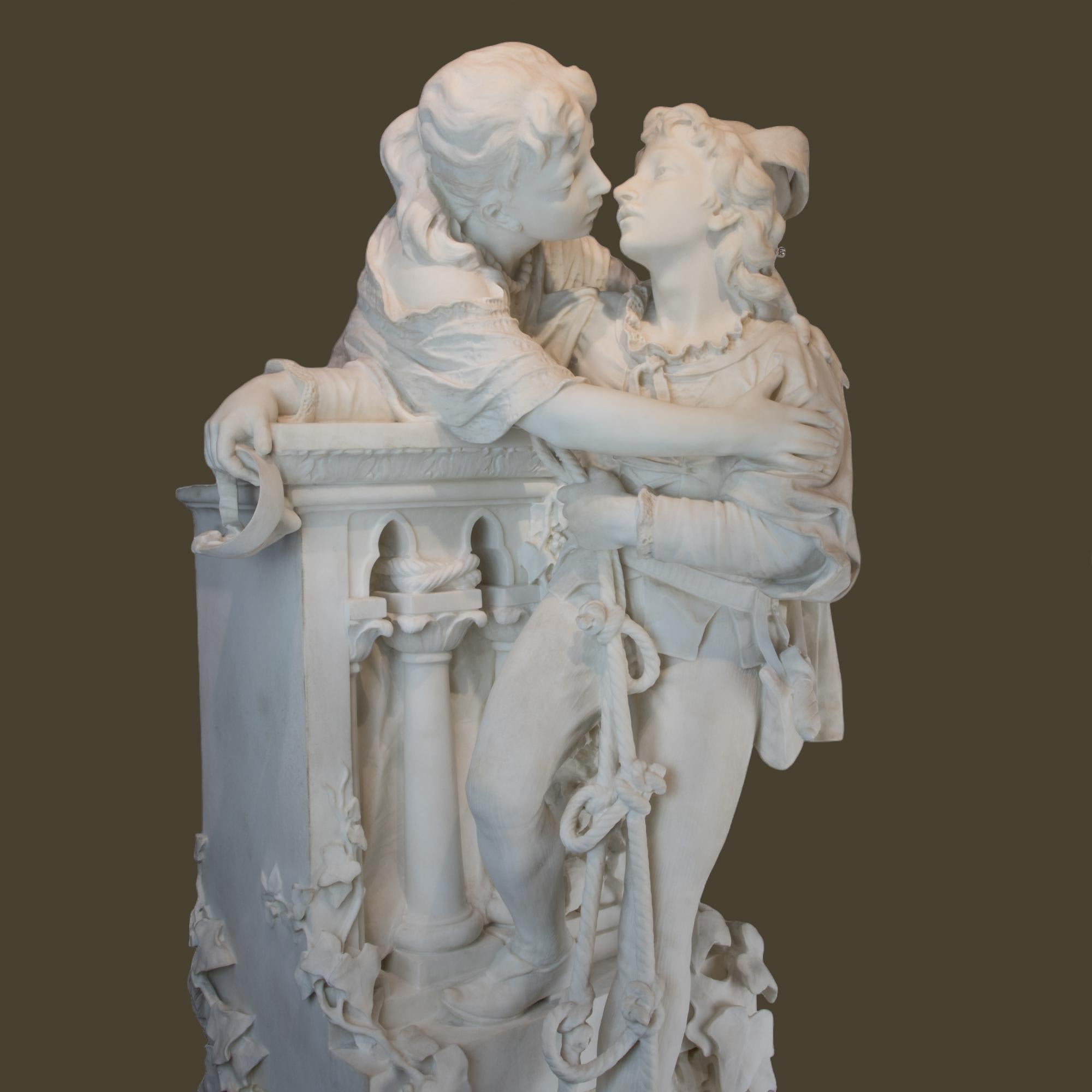 Fausto Biggi  Romeo y Julieta   Escultura italiana de mármol . en venta 3