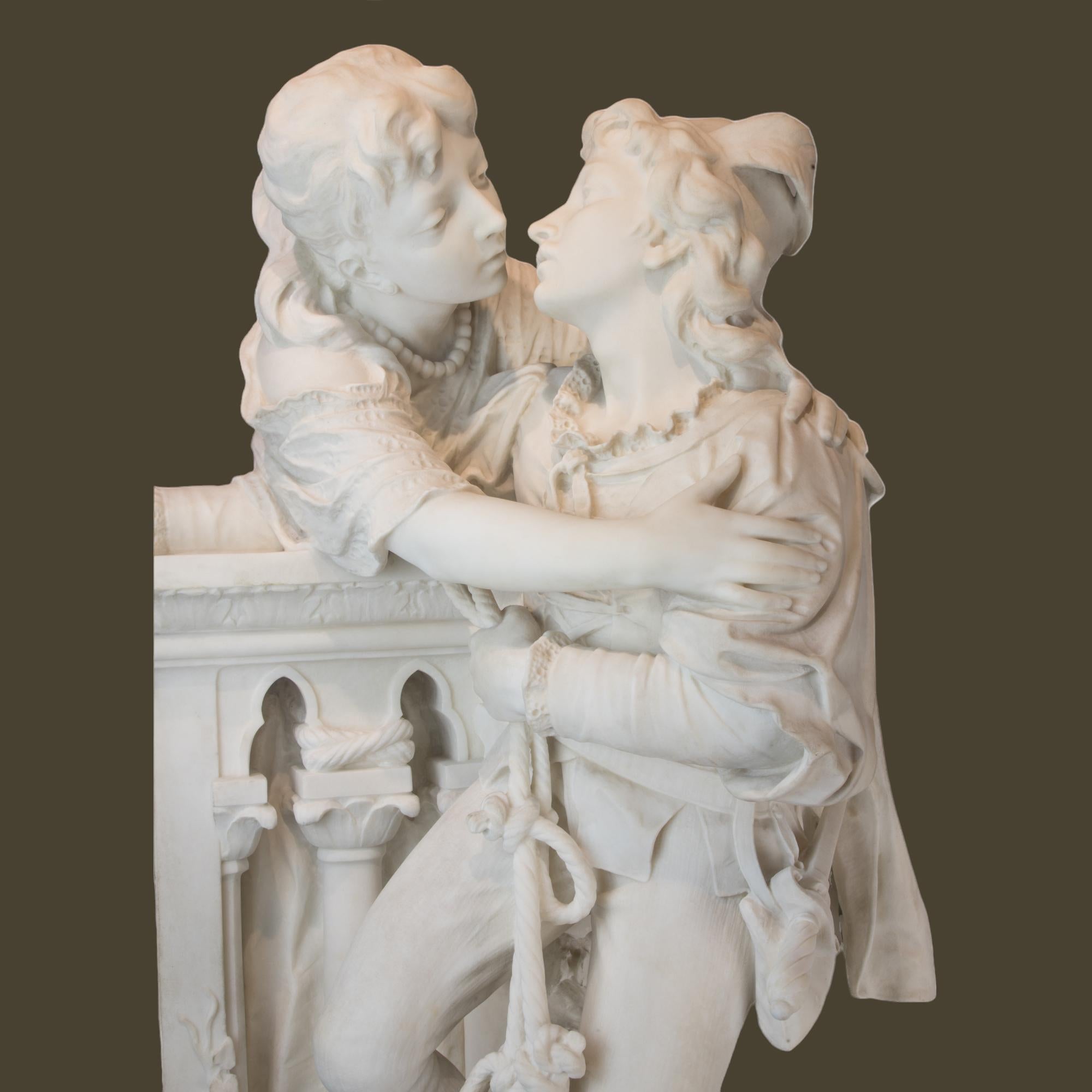 Fausto Biggi  Romeo y Julieta   Escultura italiana de mármol . en venta 4
