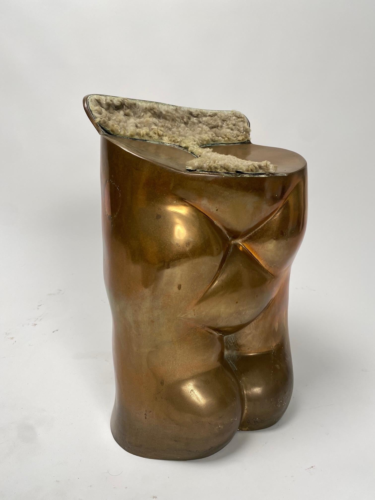 Mid-Century Modern Fausto bronze sculpture stool by Novello Finotti, 1972 (Original) Gavina Edition For Sale