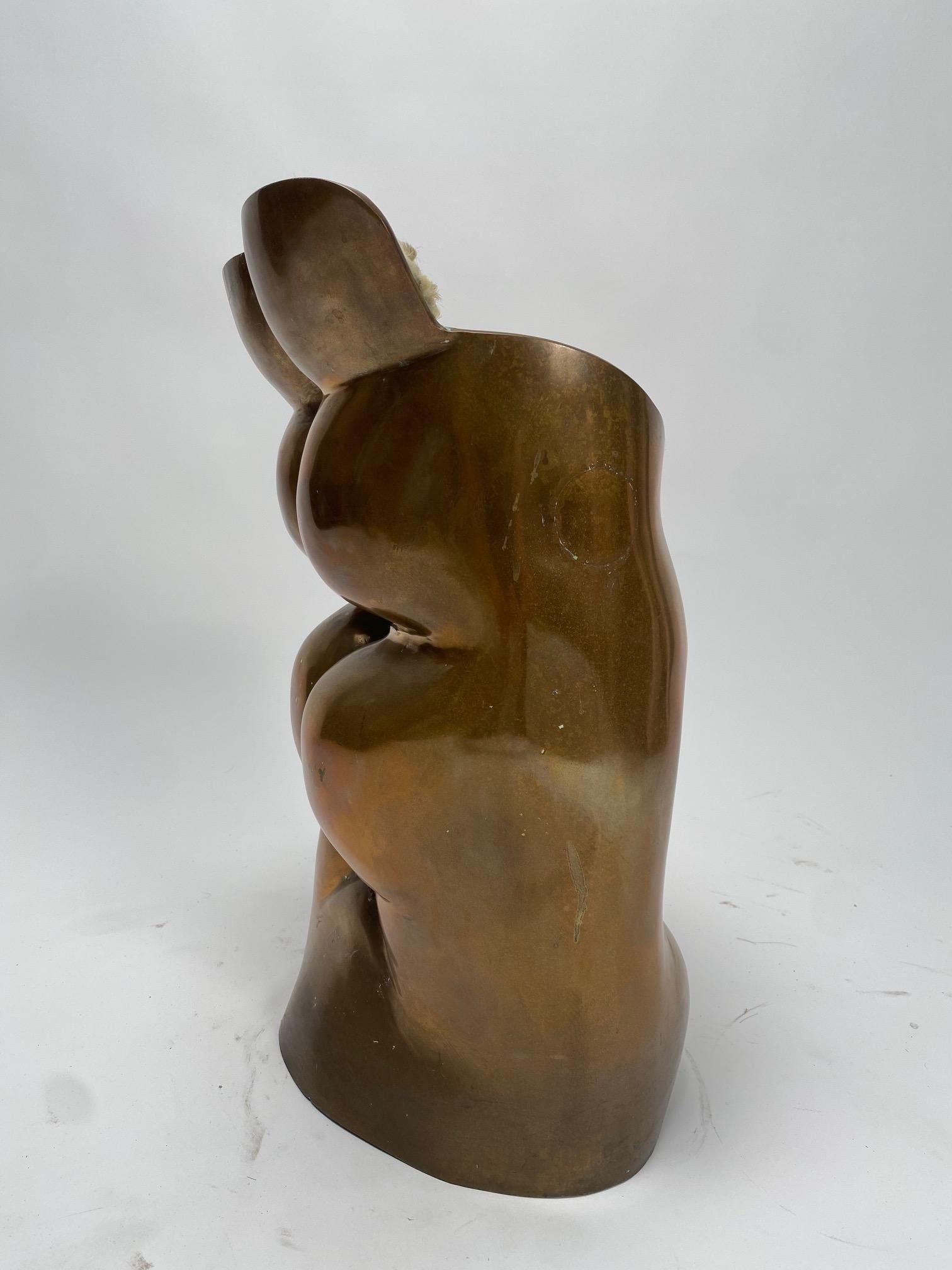 Bronze Fausto bronze sculpture stool by Novello Finotti, 1972 (Original) Gavina Edition For Sale