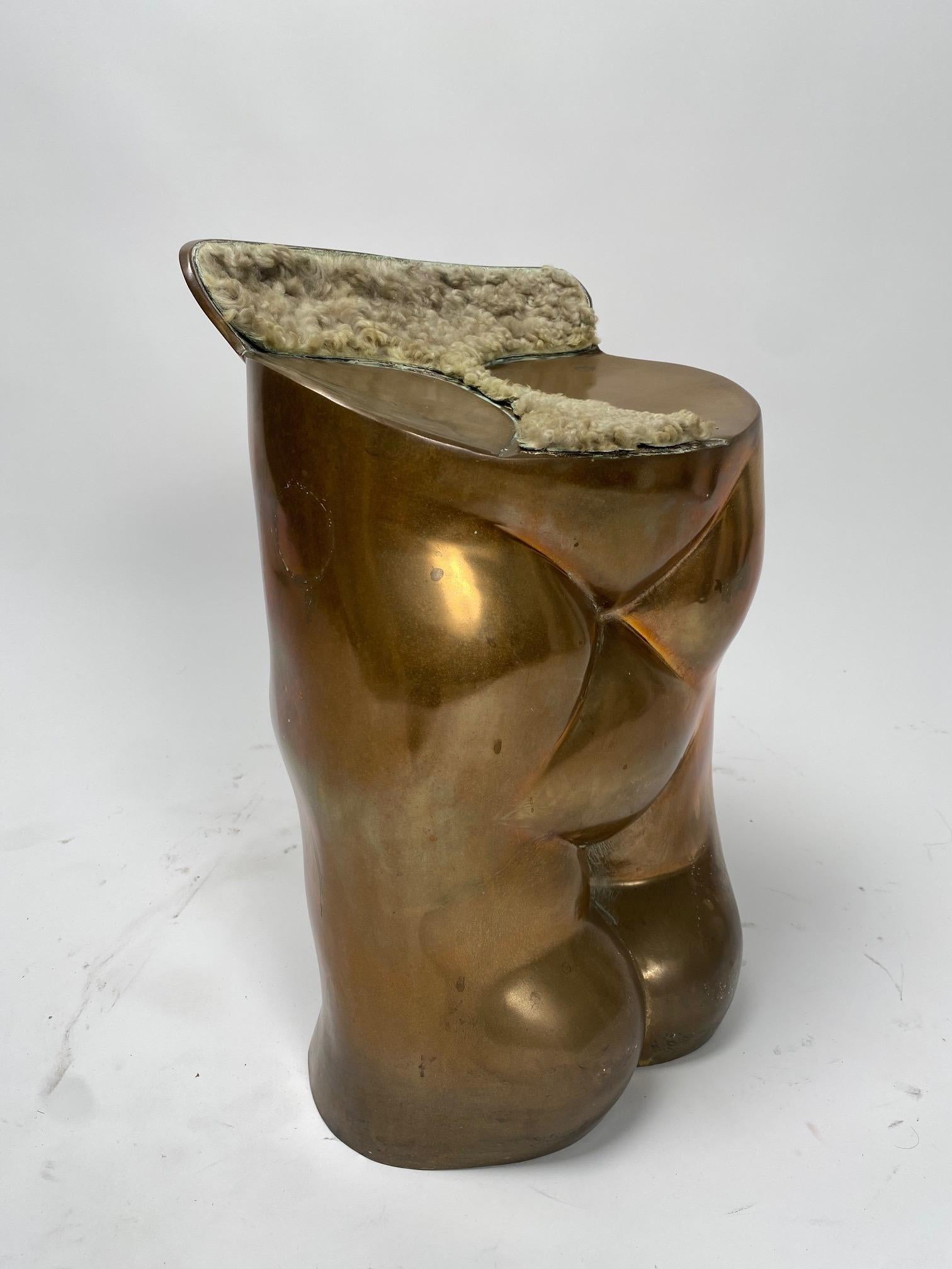 Fausto bronze sculpture stool by Novello Finotti, 1972 (Original) Gavina Edition For Sale 1