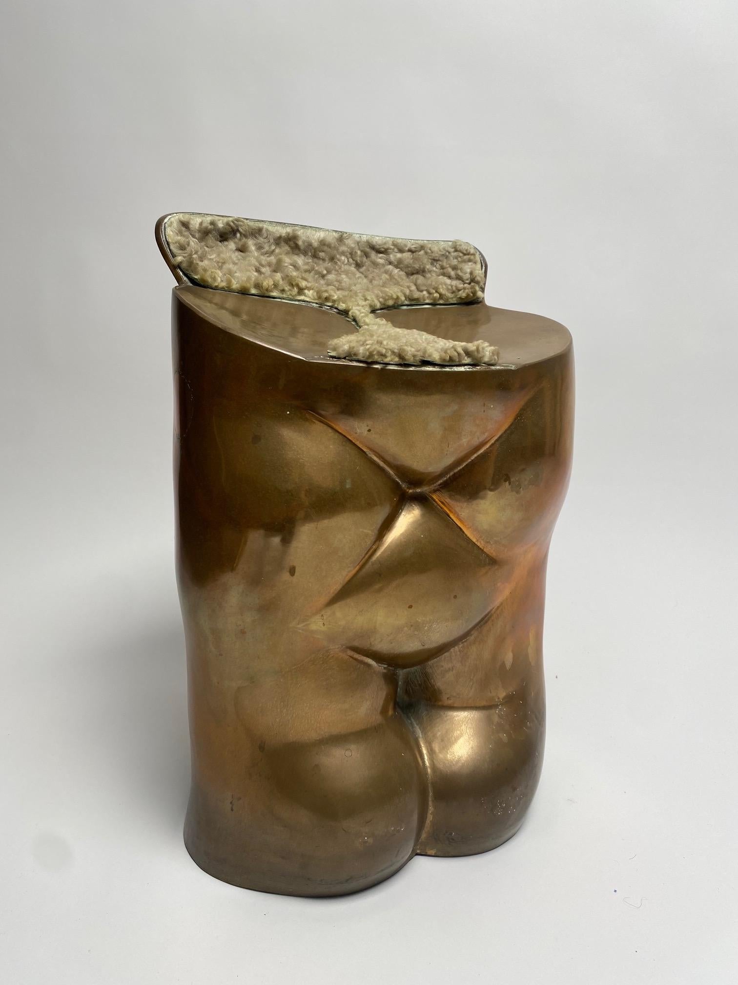 Fausto bronze sculpture stool by Novello Finotti, 1972 (Original) Gavina Edition For Sale 2